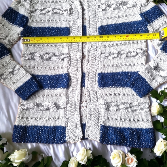 Hand Made Open Front Sparkly Cardigan Sweater - Picture 3 of 7